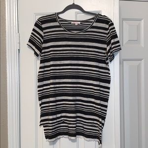 Striped high low shirt